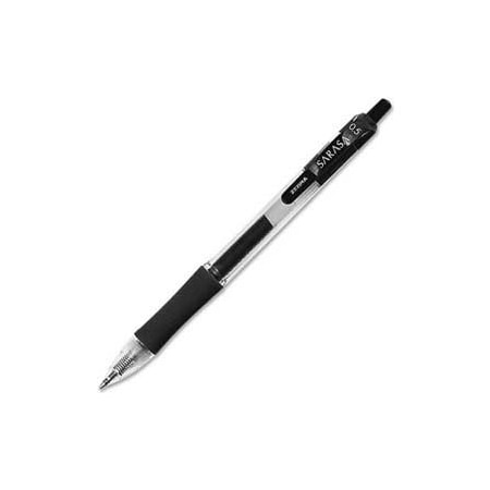 Zebra Pen Zebra Sarasa Gel Retractable Pen, Fine, 0.5mm, Black Ink, Dozen 46710